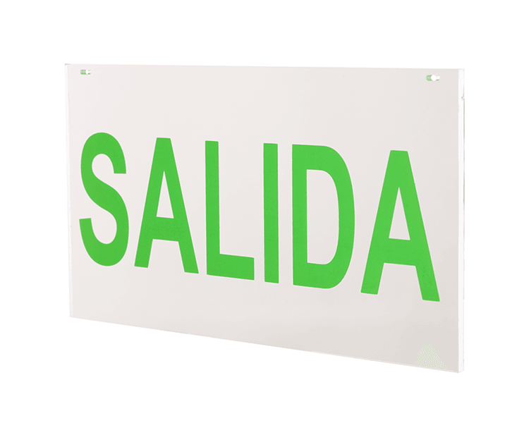 Avslutt skilt akrylpanel salida