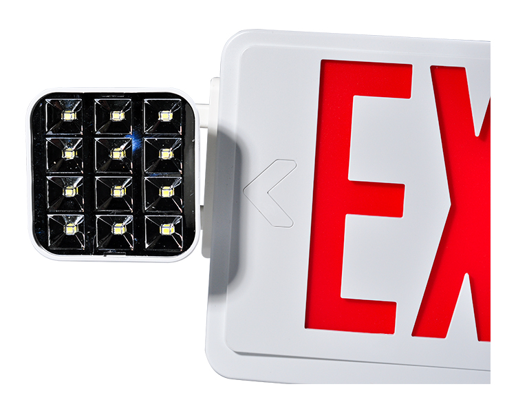 JLEC2BCW-Bi-Color LED Combo Emergency Exit-skilt med LED-hoder
