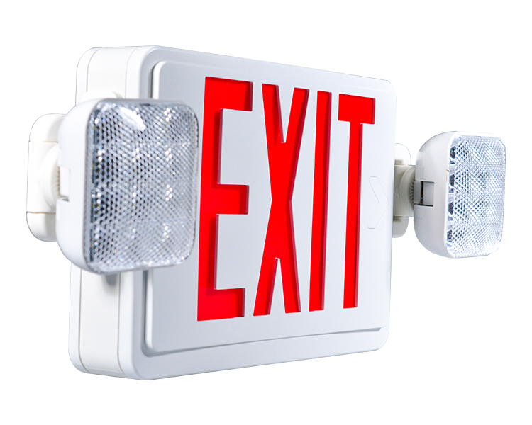 JLEC2BCW-Bi-Color LED Combo Emergency Exit-skilt med LED-hoder