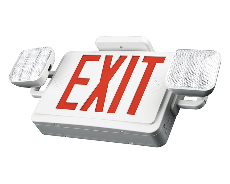 JLEC2BCW-Bi-Color LED Combo Emergency Exit-skilt med LED-hoder