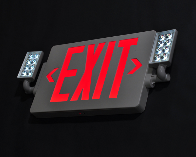JLECD2RW-EFRENCY Fire Exit Lights med røde bokstaver