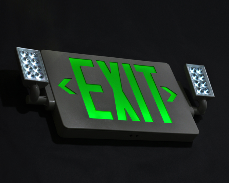 JLECD2GW-Green Emergency Fire Exit Lights med LED-hoder