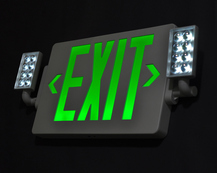 JLECD2GW-Green Emergency Fire Exit Lights med LED-hoder