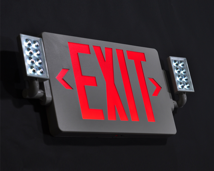 JLECD2RW-EFRENCY Fire Exit Lights med røde bokstaver