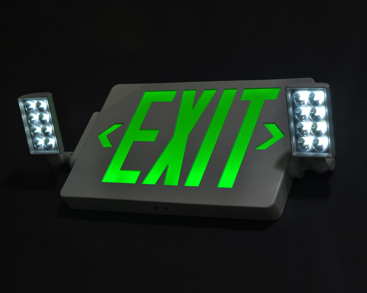 JLECD2GW-Green Emergency Fire Exit Lights med LED-hoder