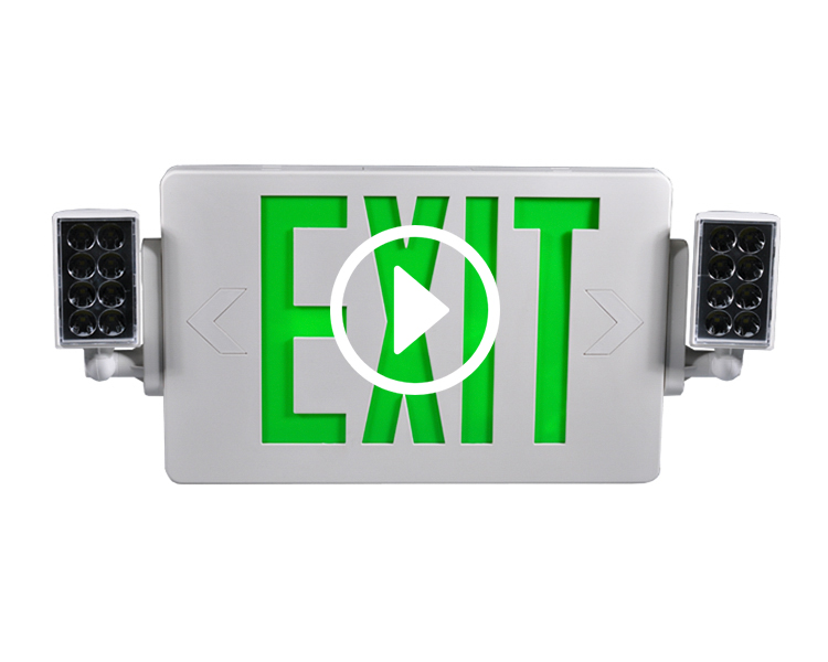 JLECD2GW-Green Emergency Fire Exit Lights med LED-hoder