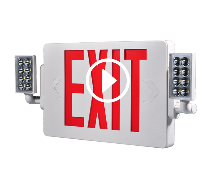 JLECD2RW-EFRENCY Fire Exit Lights med røde bokstaver