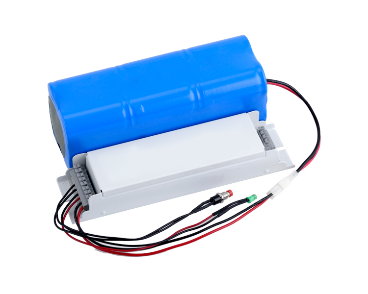 LED nødbatteripakke med ekstern batteripakke